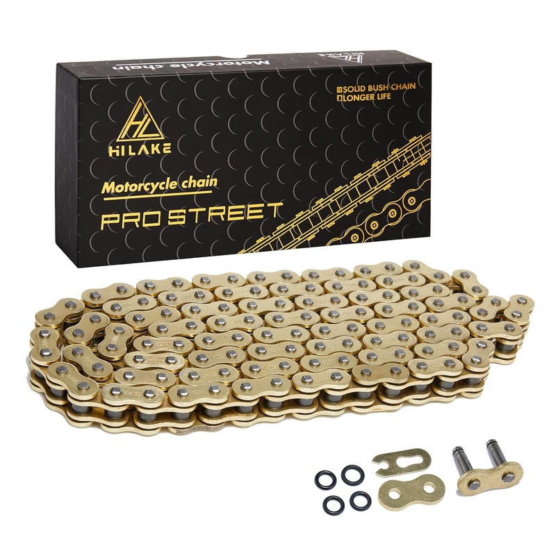 HILAKE 520 Motorcycle Chain 114 Links O-Ring Heavy Duty Drive Chain for Motorcycle ATV UTV Dirt Bike Quad Side by Side - Image 1